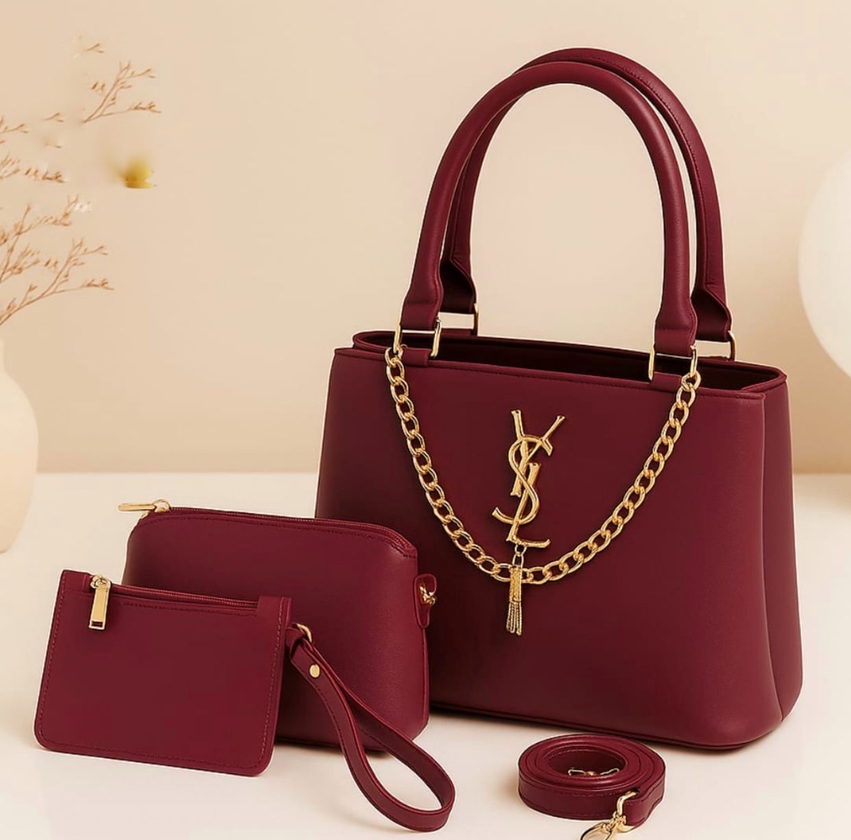3PC YSL HIGH QUALITY SHOULDER BAGS FOR GIRLS