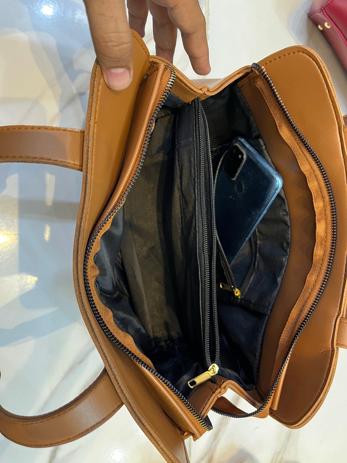 TBM Premium Synthetic Leather Handbag – Elegant & Durable Design