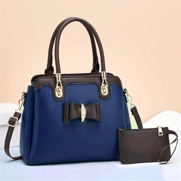 High Quality 2-Piece Bow Style Handbag Set with Wallet – Long Belt