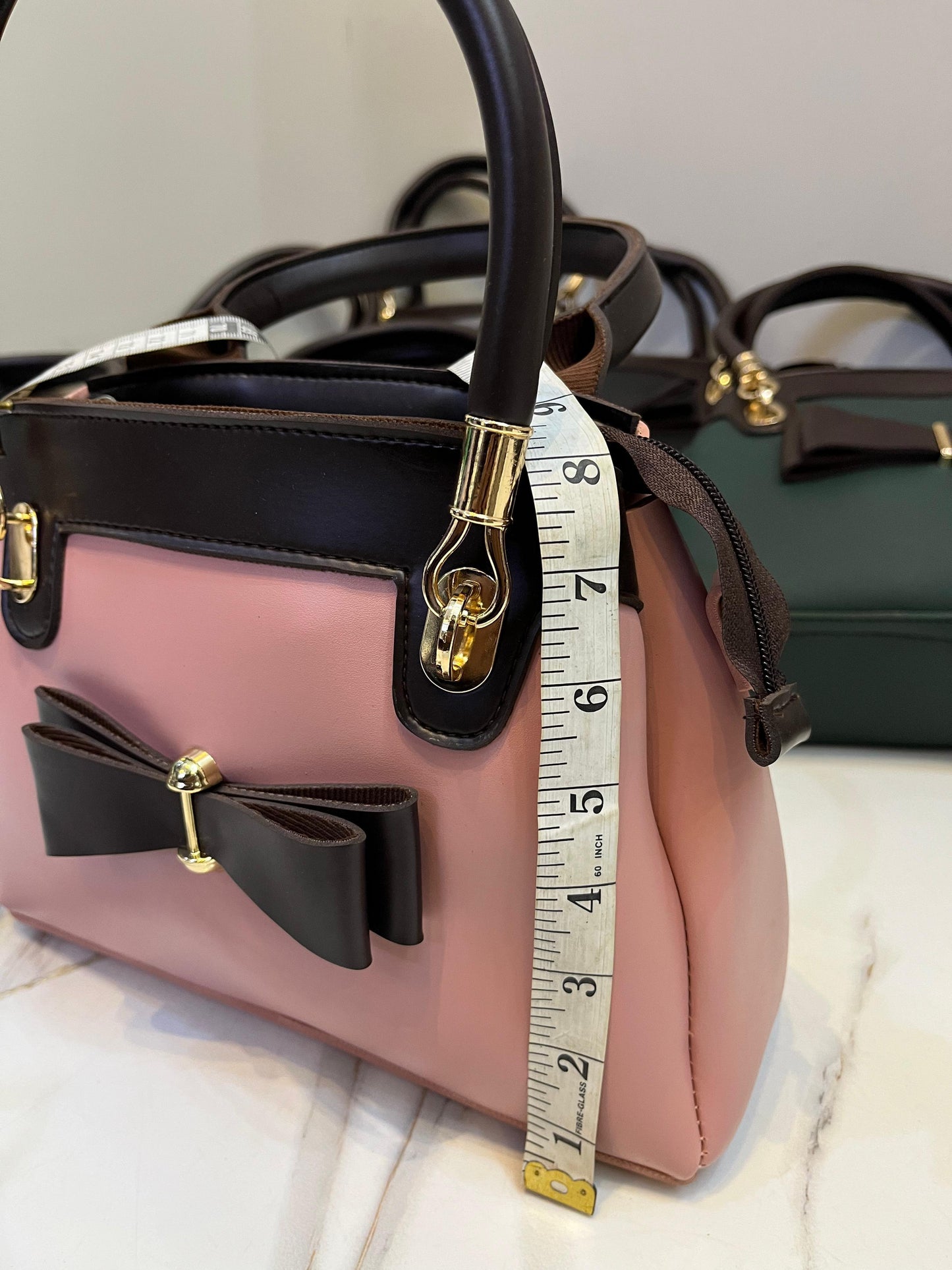 High Quality 2-Piece Bow Style Handbag Set with Wallet – Long Belt