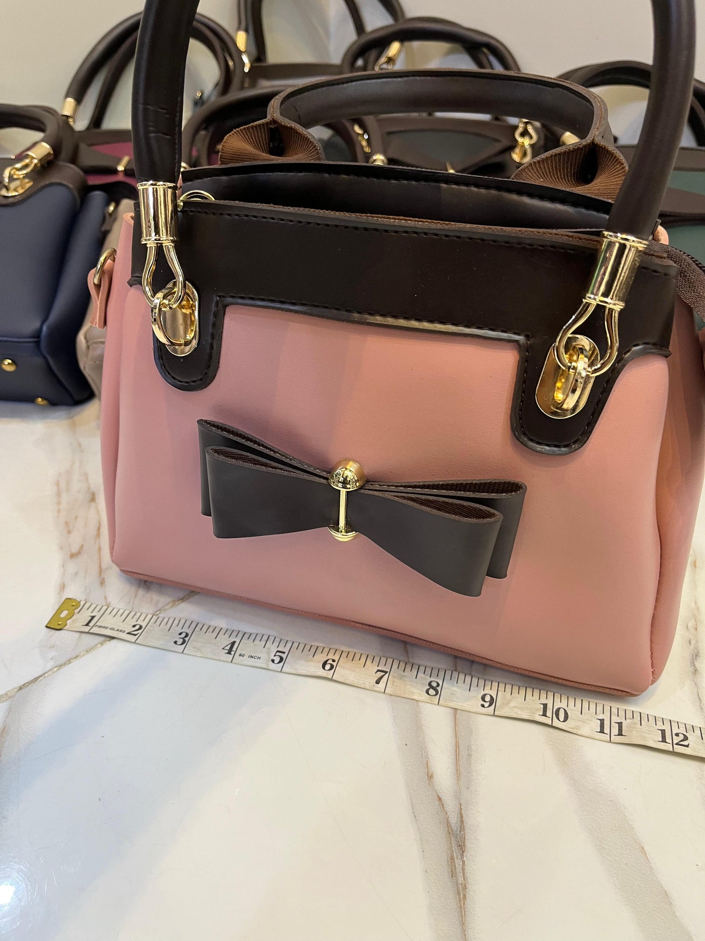 High Quality 2-Piece Bow Style Handbag Set with Wallet – Long Belt